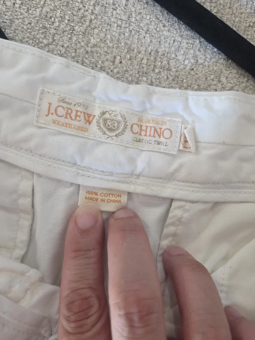 J. Crew White Chino Shorts Broken-In Cotton 10